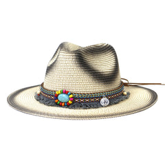 Chapeaux de cowboy en paille Printemps et été Hommes et femmes Voyage extérieur Protection solaire