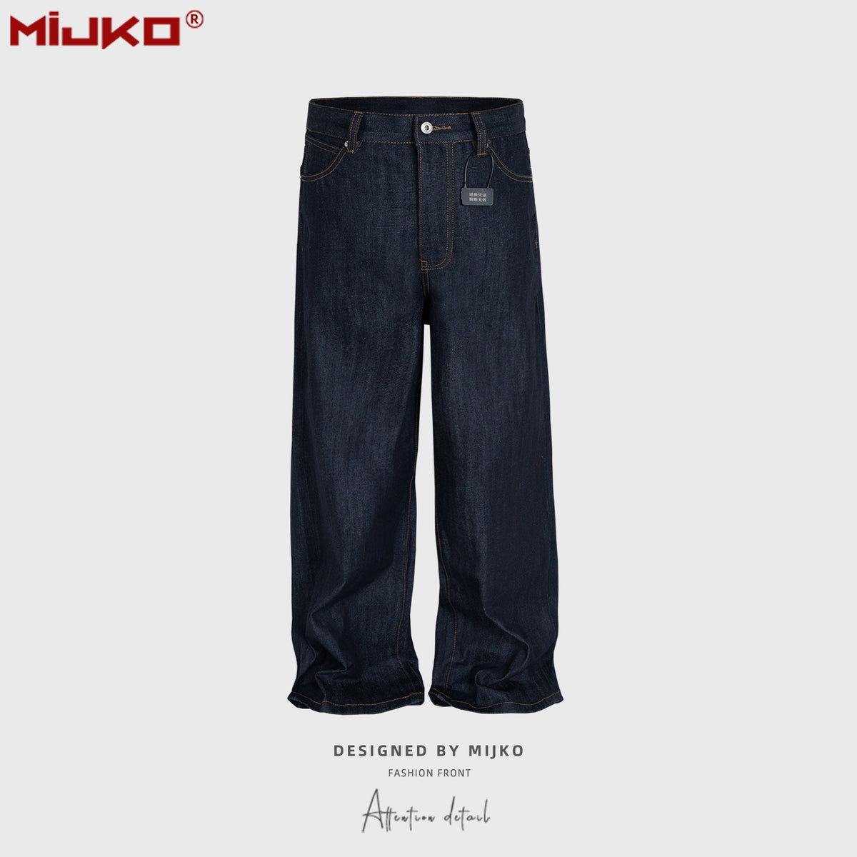 GGGard MIJKO series men's clothing women's multi-size trousers men's and women's same loose neutral scimitar three-dimensional Baggy original cow jeans