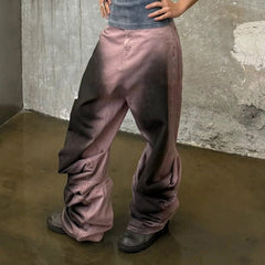 Men's Vintage Pants Men's Women's Wide Leg Jeans Pleated Design MIJKO