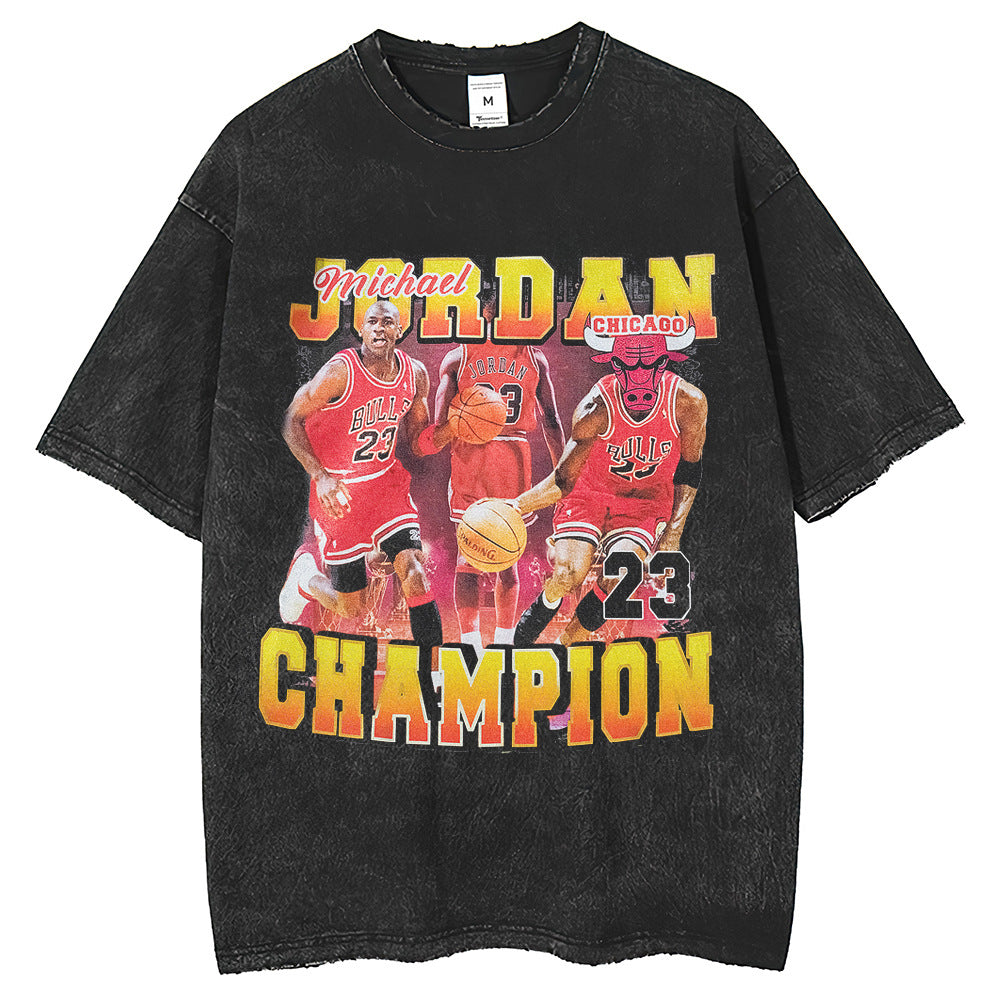 Mens T Shirts Vintage T-Shirts Crew Neck Edged Short Sleeves