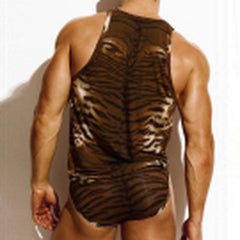 Rave Outfits Mens Vest Leopard
