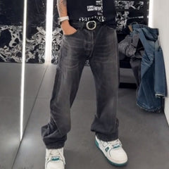 Men Vintage Pants Trousers Trendy Washed Straight Jeans MIJKO