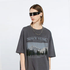 Mens T Shirts Summer Crew Neck Loose Print