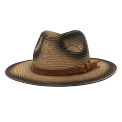 Chapeaux de cowboy en paille Printemps/Été Hommes et Femmes Voyage extérieur Protection solaire Chapeau de soleil
