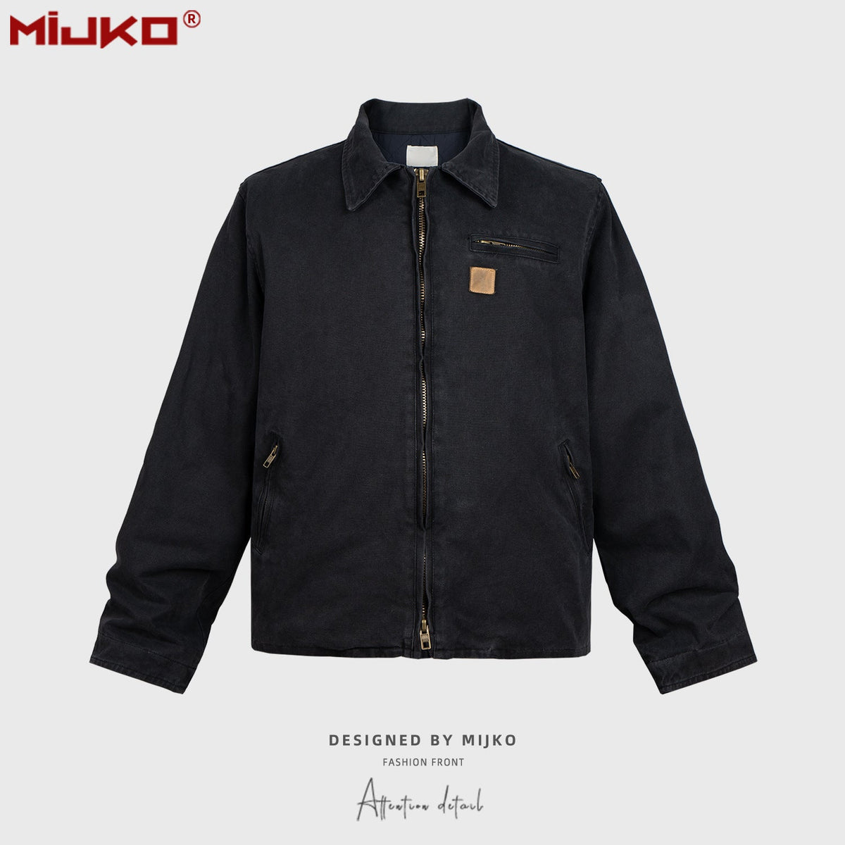 Mens Jacket Two-way Zipper Cotton Jacket MIJKO