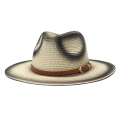 Chapeaux de Cowboy en Paille Hommes et Femmes Protection Solaire Extérieur Bord de Mer Mode