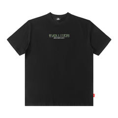 T-shirt homme à manches courtes, motif hip-hop sombre, coupe ample
