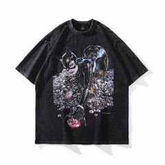 T-shirt homme imprimé à manches courtes T-shirt rétro américain pour homme