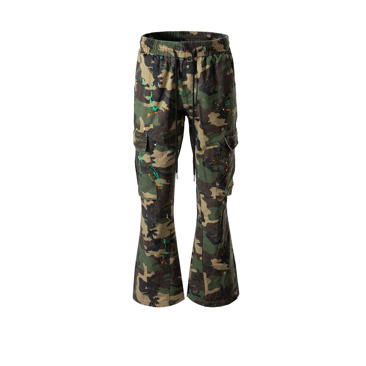 Mens Vintage Pants Men's Women's Hip Hop Camo Wide-footed Flared Casual Pants MIJKO