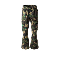 Mens Vintage Pants Men's Women's Hip Hop Camo Wide-footed Flared Casual Pants MIJKO