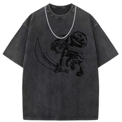 Mens T Shirts Vintage Anime Short Sleeves