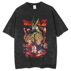 Men T Shirts Dragon Ball Anime Print Short Sleeve T-Shirt