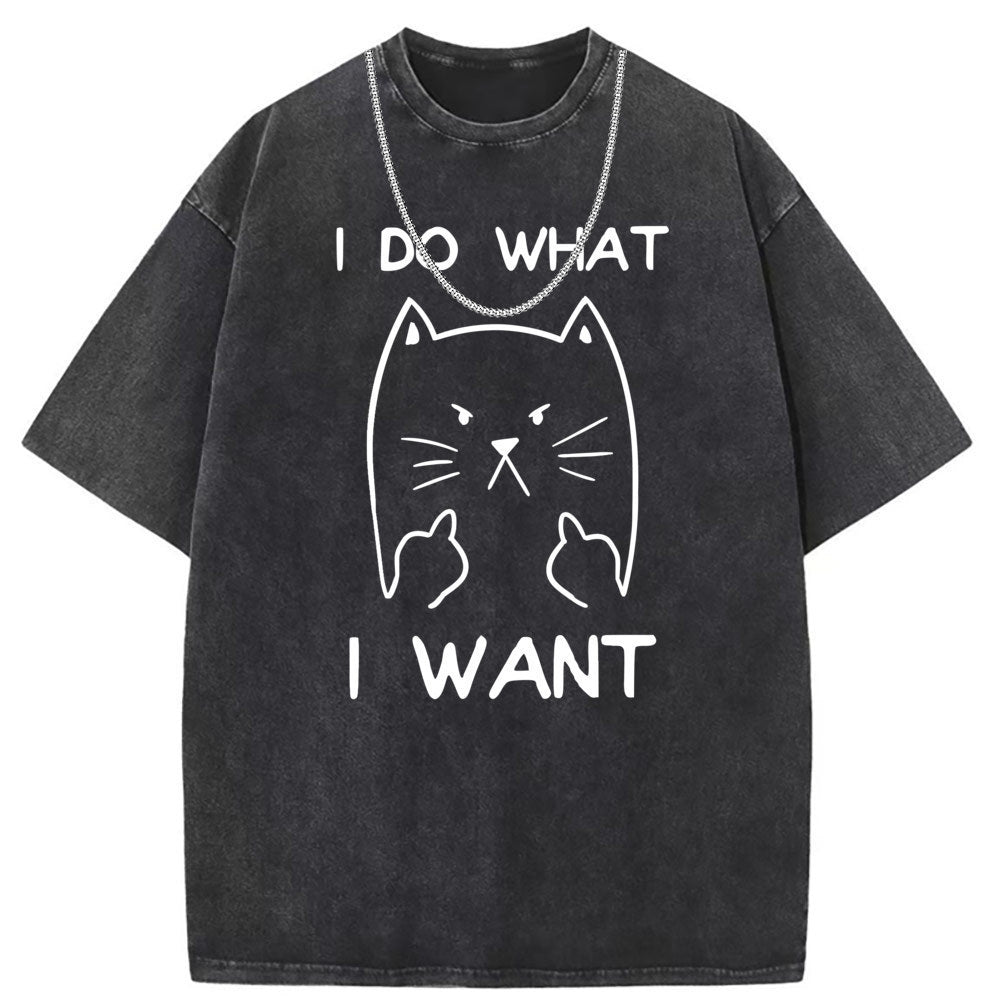 Men T Shirts Washed and old printed short-sleeved T-shirt loose and casual