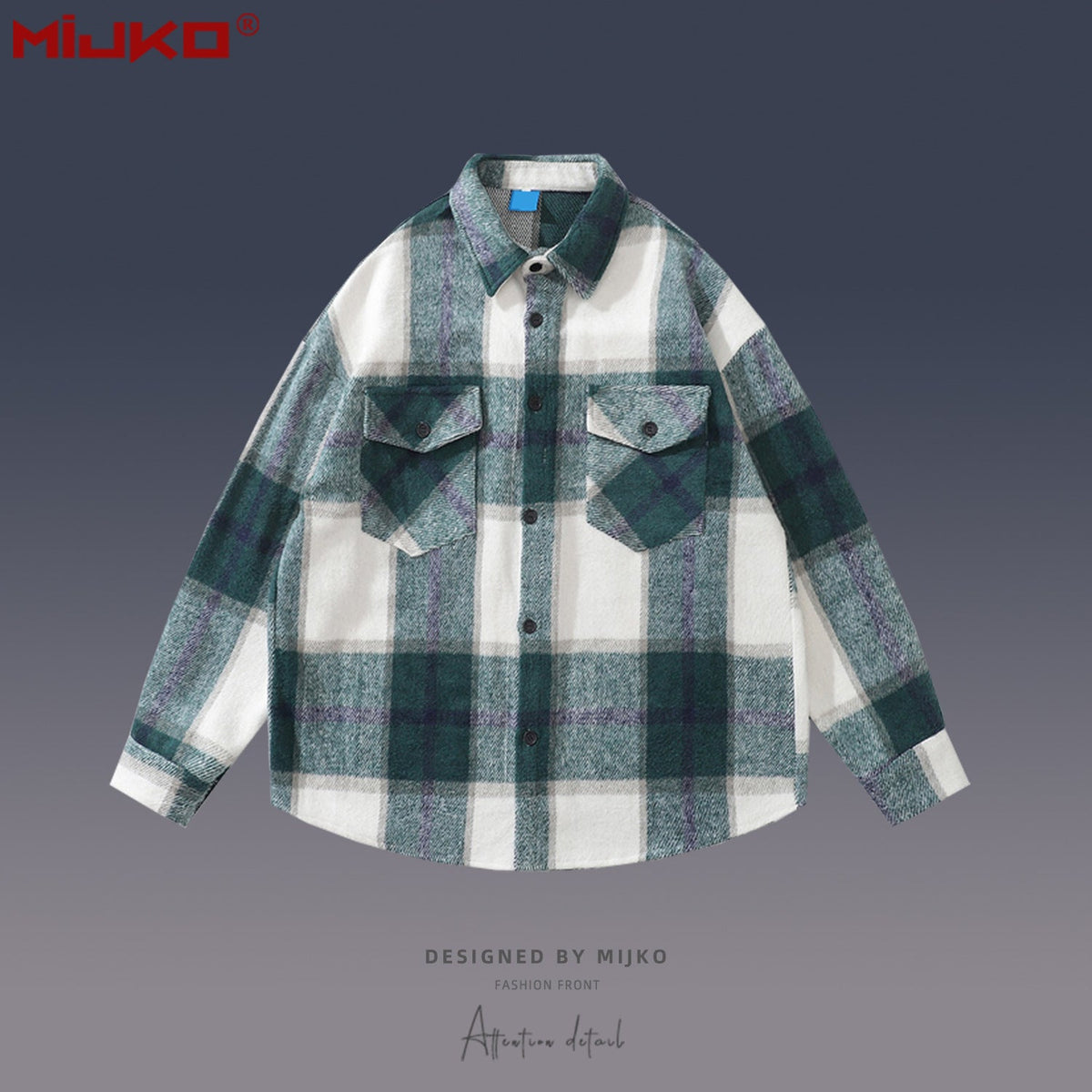 Mens Jacket Lapel Thick Shirt MIJKO