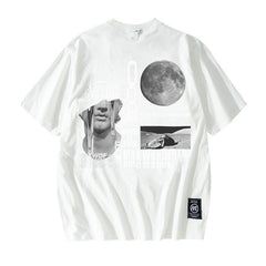 T-shirt Homme T-shirt à Manches Courtes Homme et Femme Col Rond Ample Imprimé Style Urbain