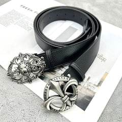 Lion head western denim belt new men's personality retro fashion versatile decorative jeans belt women