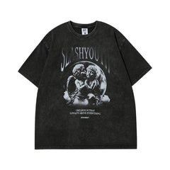 Men T Shirt Angel Print Short Sleeve T-shirt Men and Women Casual Vibe