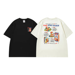 Men T Shirt Vintage College Style Sweet Cool Printed Couple Short Sleeve T-shirt Men and Women