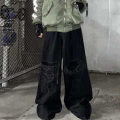 Men's Vintage Pants Trousers Men's and Women's Ripped Jeans MIJKO