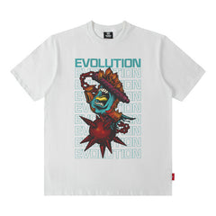 Men T Shirt Printed Short-Sleeved T-shirt Men and Women Street Retro Loose