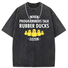 Men T Shirts Washed old punk cotton printed short-sleeved T-shirt