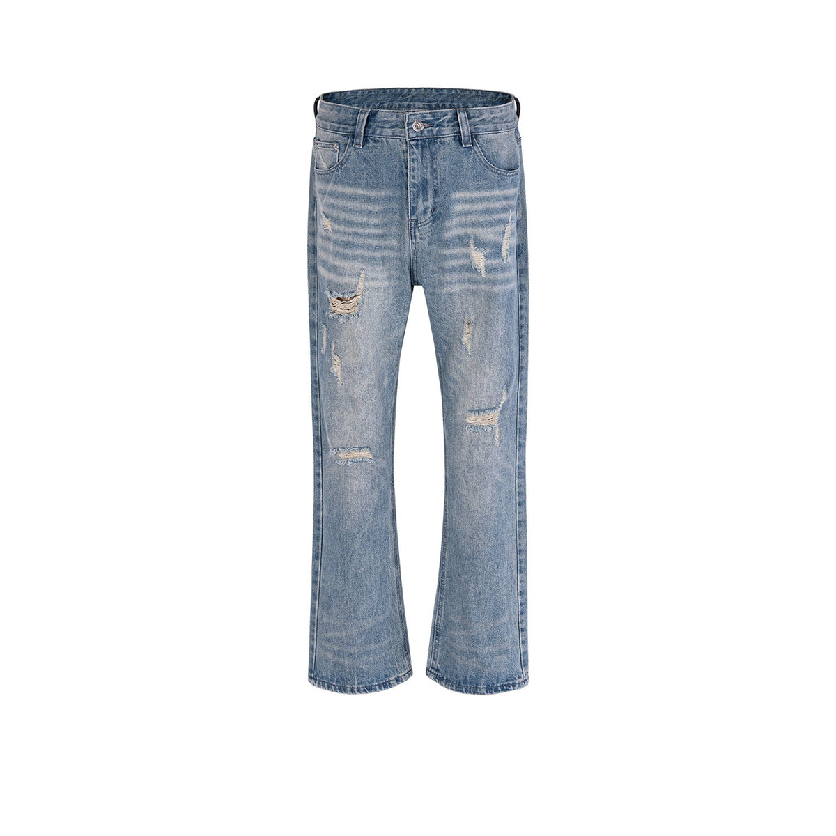 Mens Vintage Pants Wash Old Trousers Ripped Jeans MIJKO