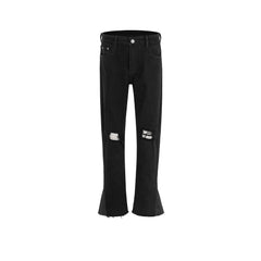 Men Vintage Pants Men's Women's Micro-pull Splicing Pants Pants Ripped Jeans MIJKO