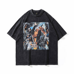 Men T Shirt Printed Short Sleeve T-shirt for Men and Women Hip Hop Loose