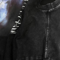 Men Long Sleeve T Shirt Landscape Pattern Loose