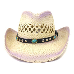 Chapeaux de cowboy en paille pour hommes et femmes, printemps et été, chapeau de plage d'extérieur