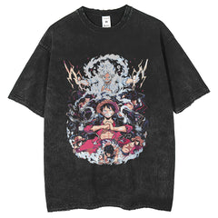 Mens T Shirts LUFEI Printed T-Shirts Loose and old washing water