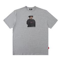 Men T Shirt Retro Portrait Printing T-shirt Men's and Women's Short Sleeve Loose Couple