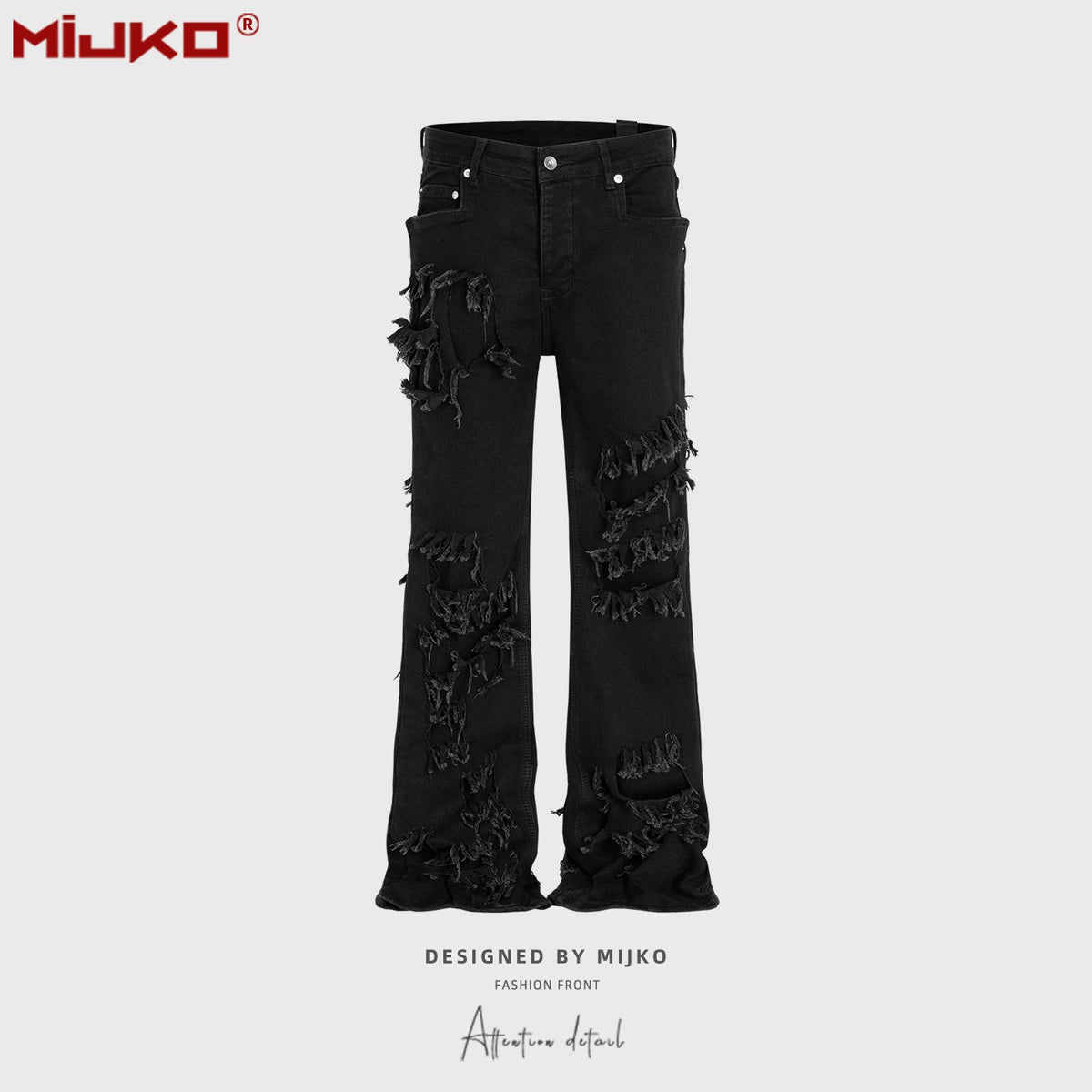 Mens Vintage Pants Stretch Unisex Bootcut Creative Jeans MIJKO