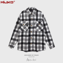 Mens Jacket Plaid Multicolor Mainstream Fashion Jacket MIJKO