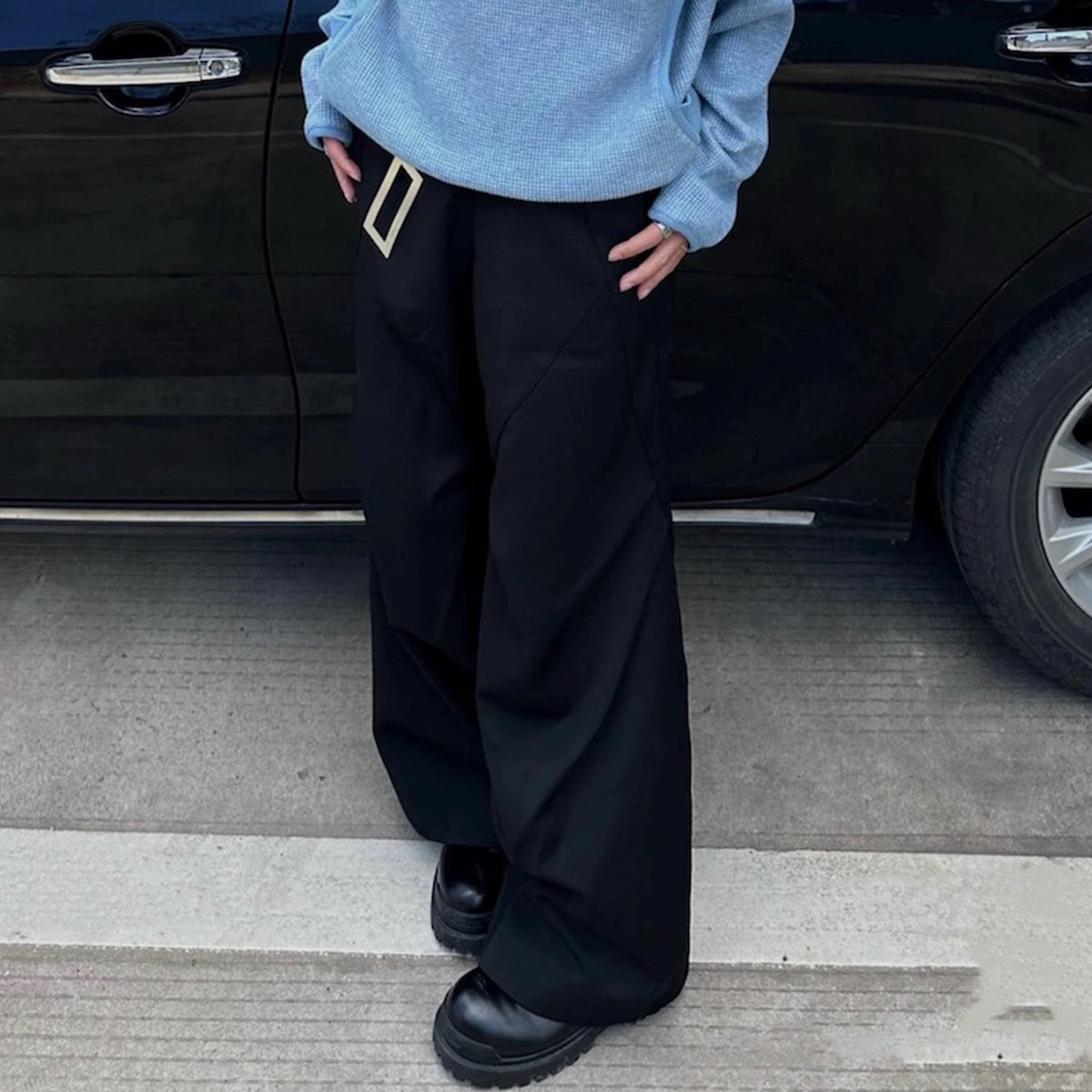 Men's Vintage Pants Men's Trousers Wide Tube High Street Wide Foot Pants Tide MIJKO