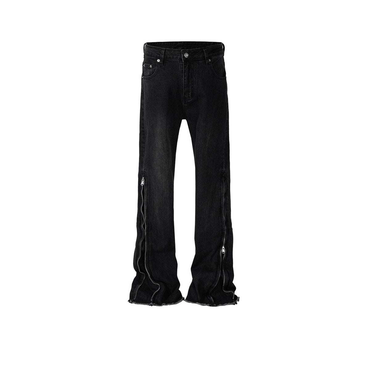 Mens Vintage Pants Design Trousers Zipper Wide Foot Jeans MIJKO