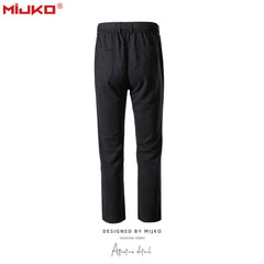 Men Vintage Pants Straight Track Pants with Belt MIJKO