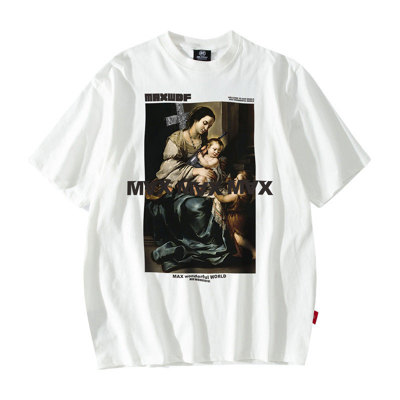 T-shirt à manches courtes unisexe ample pour couple