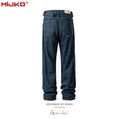 Mens Vintage Pants Unisex Straight-leg Pants MIJKO