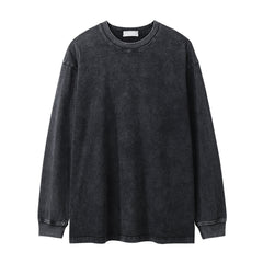 Men Long Sleeve T Shirt Creative Checkerboard Pattern Distressed