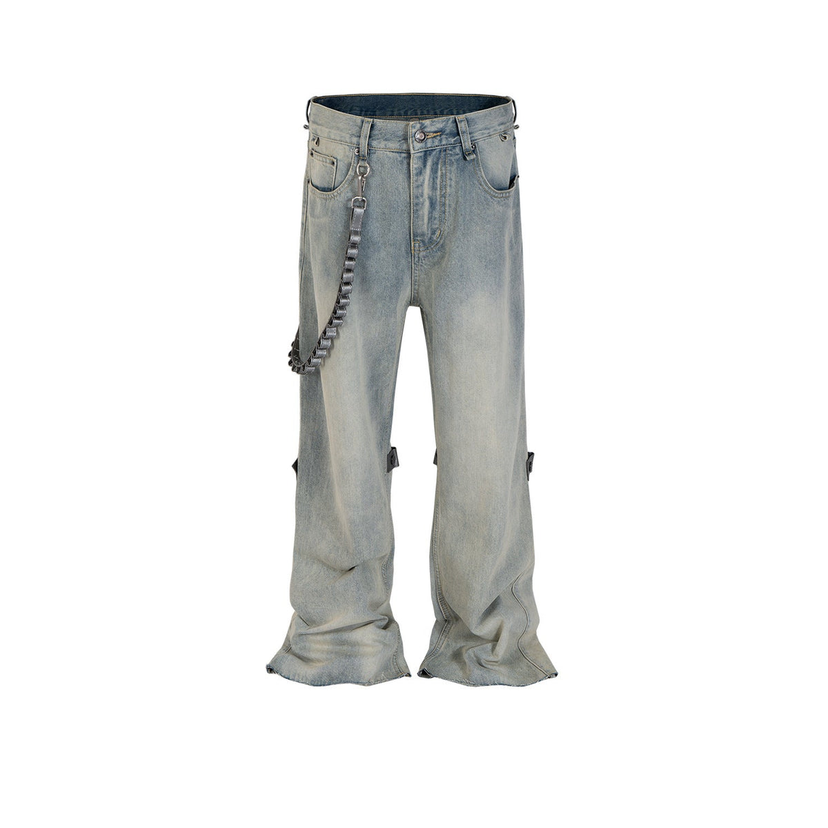 Men's Vintage Pants Men's Washed Trousers High Street Old Micro-pull Jeans MIJKO