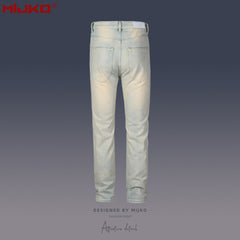 Mens Vintage Pants Ripped Wash Water Old Jeans MIJKO