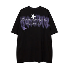 Men T Shirt Street Graffiti Short Sleeve T-shirt Men and Women Couple Loose Hip Hop