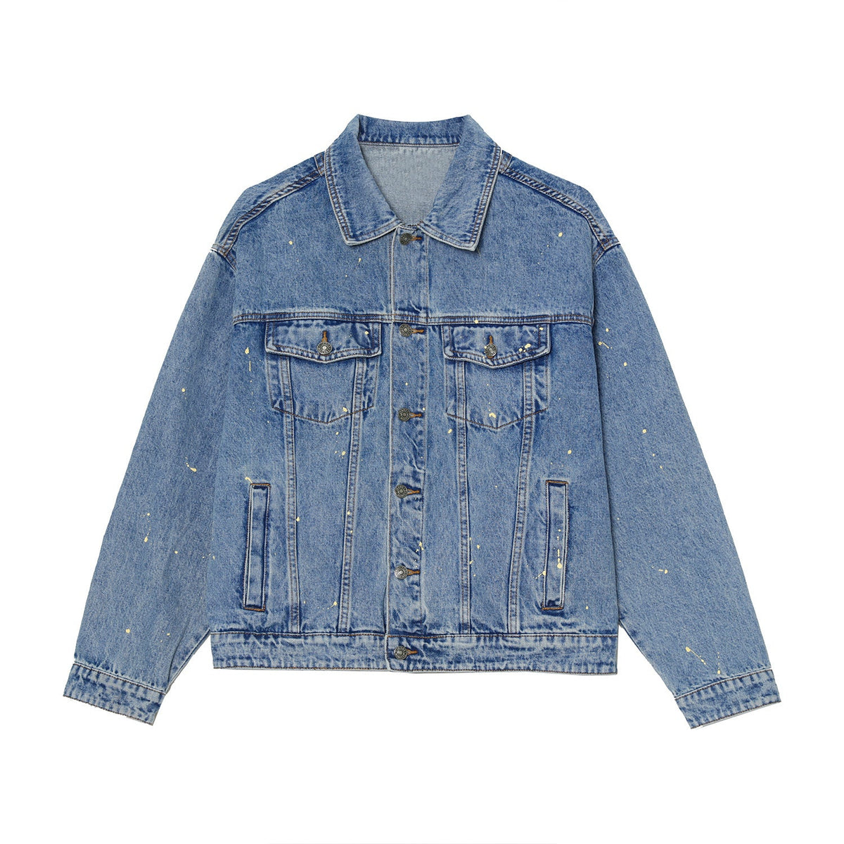 Men's Spring Loose Solid Color Retro plus Size Top Denim Jacket Men's Men Denim Jacket