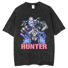Men T Shirts Full-time Hunter Print T-Shirt Short Sleeve Washed Old