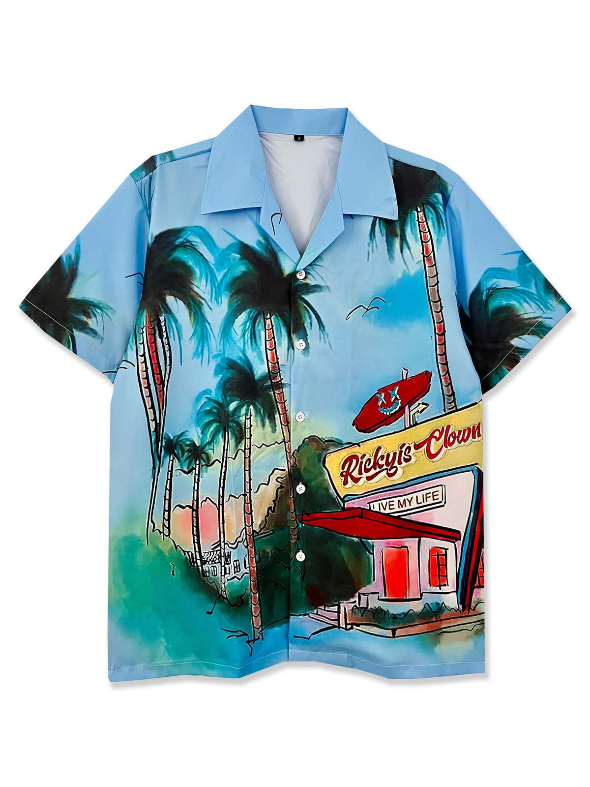 Tide brand summer loose Thai casual Hawaiian short-sleeved shirt men's couple vacation beach flower shirt tide