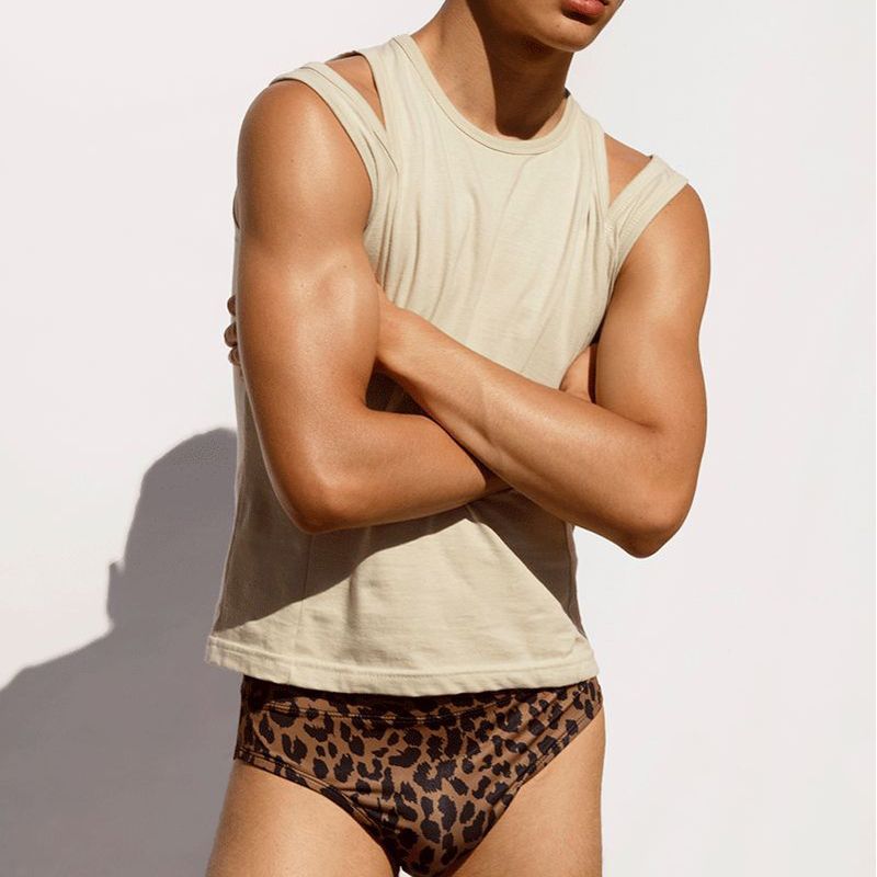 Rave Outfits Mens Vest Color Matching Irregular