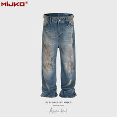 Mens Vintage Pants Make Old Jeans Straight MIJKO