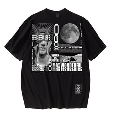 T-shirt Homme T-shirt à Manches Courtes Homme et Femme Col Rond Ample Imprimé Style Urbain