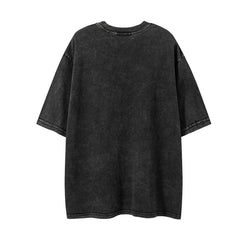 Men T Shirt Hiphot Printed Wash T-shirt Vintage Short Sleeve T-shirt